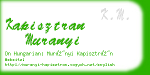 kapisztran muranyi business card
